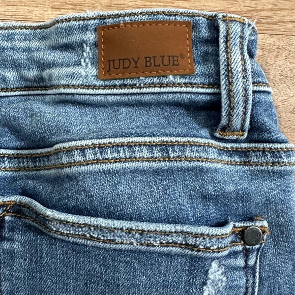 Judy Blue Buffalo Plaid Patch Skinny Jeans Size 25 - Picture 7 of 10